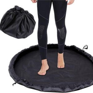 Wetsuit aankleedmat - Omkleed Mat - Surf-aankleedtas - Waterdichte opbergtas - Opbergtas voor strandkleding - Draagbaar - voor surfers, kajakkers en watersporters - 130cm - zwart