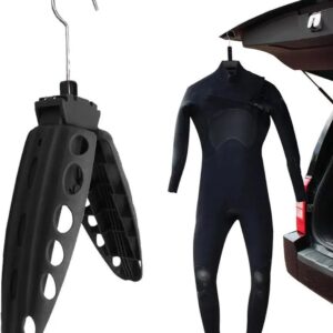 Wetsuit hanger inklapbaar - kledinghangers voor dames en heren kledinghanger surfboard supboard - duiken surfen & snorkelen accesoires - ZWART