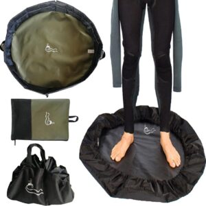 Wetsuit-verschoonmat, surf-verschoonmat, draagbare strandtas, duurzaam en waterdicht met opbergtas, handvatriem en touw voor surfers, kajakkers en watersporters (legergroen)
