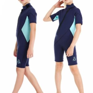 Wetsuit voor kinderen, 2 mm, thermo-badpak voor jongens en meisjes, ultra stretch, shorty wetsuit, natpak
