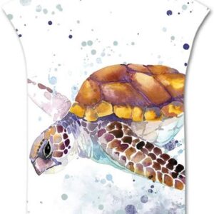 Wisselponcho met capuchon microvezel sneldrogend badjas voor strand en watersporten wit schildpad 75 x 110cm