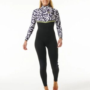 Wmns Ebomb 4/3mm ZipFree - Black/Lime