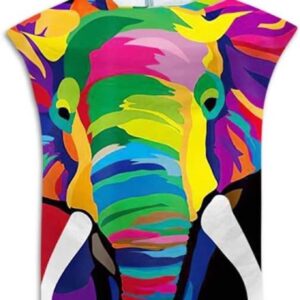 Zwemmen Handdoeken Veranderende Robe Hooded, 3D Printing Poncho Handdoek Microvezel Sneldrogende Lichtgewicht Handdoek voor Vrouwen Mannen Strand Zwemmen Surfen Wetsuit Camping (75x110cm, Kleurrijke olifant)