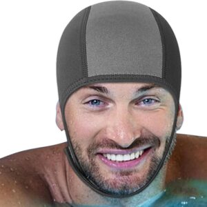 Zwemmutsen voor vrouwen, surfmuts, 2,5 mm neopreen zwemhoed - rekbare wetsuits volwassen zwemhoed, verstelbare duik, surfen, kajak, vlot, kano, snorkelen, zwemhoed