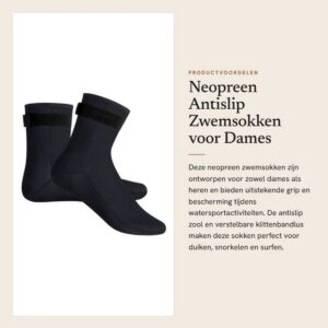 Zwemsokken Antislip - Neopreen Sokken 3 mm - Verstelbare Klittenbandlus - Thermische Wetsuit Sokken - Duiken/Surfen - Maat M/L - Wetsocks