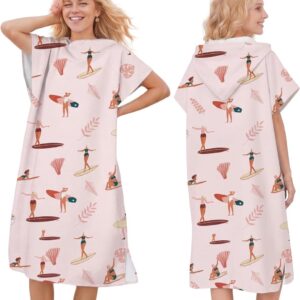 surfponcho, omkleedhanddoek, hoodie voor volwassenen, heren en dames, van microvezel, voor zwemmen, strand, duiken, surfen, thuis, hotsprings, badcape