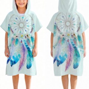 surfponcho, wikkeldoek, badjas, capuchontrui voor volwassenen, mannen, vrouwen of gezinnen, microvezel, zwemmen, strand, surfen, duiken, baden thuis